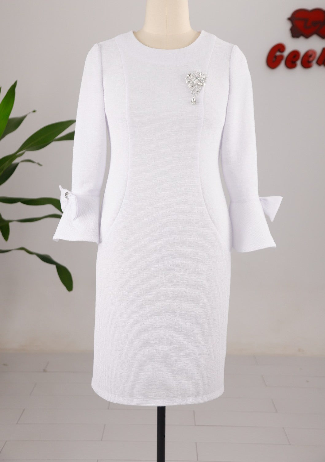 Long Dress Women's W/ Flared Up Sleeves