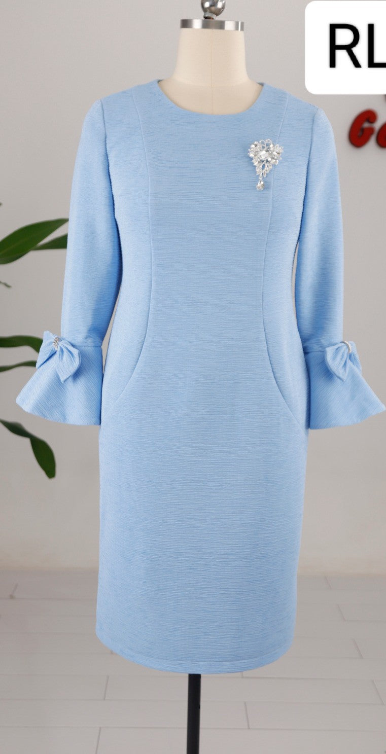 Long Dress Women's W/ Flared Up Sleeves