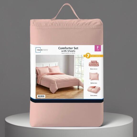7 Piece Comforter Set with Sheets + Storage Bag