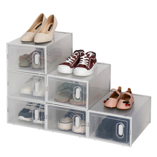 6pcs White Shoe Box Plastic Mesh