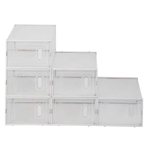 6pcs White Shoe Box Plastic Mesh