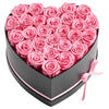 Forever Flowers, 27 Preserved Roses In A Heart Shape Box, Eternal Flowers Immortal Bouquet Birthday Present For Women Her Wife Mothers, Anniversary, Valentine's Day,Christmas, Pink