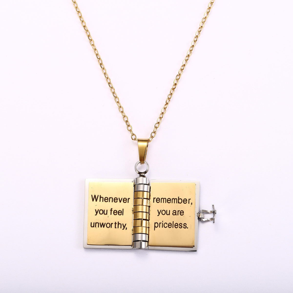 My Little Star Book Necklace For Daughter Son 18 Inch Stainless Steel Chain Gold Hardware Love Jewelry Birthday Graduation Gift