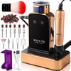 Professional Electric Nail Drill, 45000 RPM Cordless Rechargeable E-File Machine, With 12 Bits, Sanding Bands, LCD Display For Acrylic Gel Nails