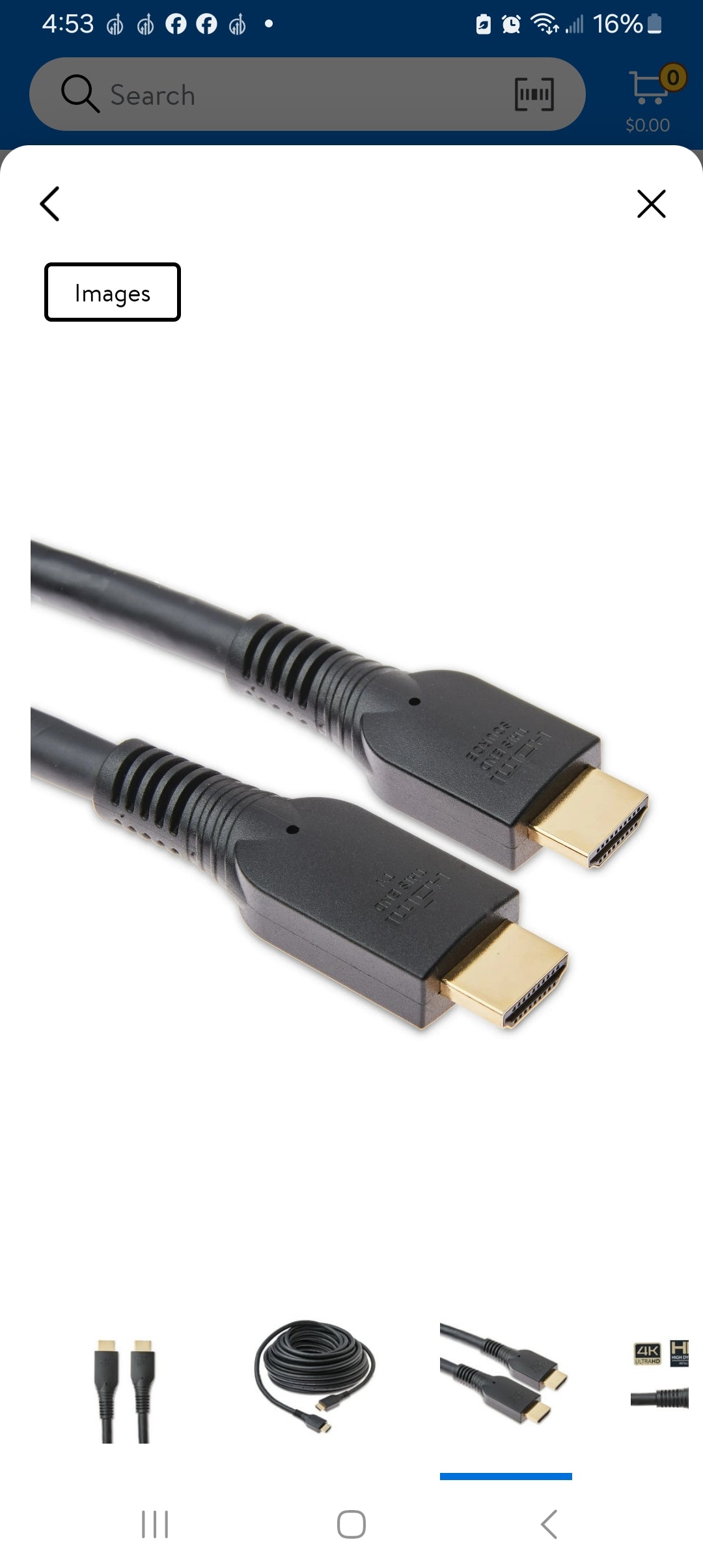 onn Active HDMI Cable 50'