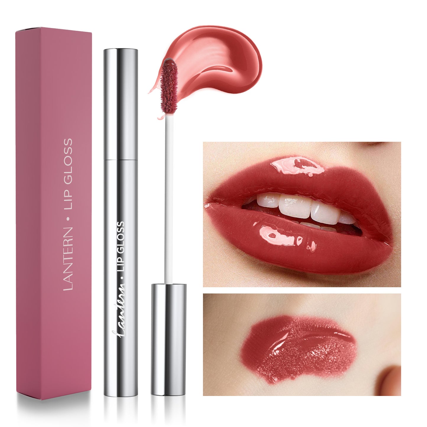 4 Colors Lip Gloss,Hydrating Lip Tint,Long Lasting Waterproof, High Shine Glossy Mirror Lip Stain, Long Lasting Moisturizing,Non Sticky, Romantic Lip Gloss Gift For Women
