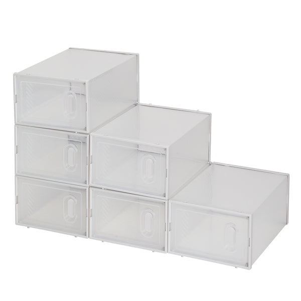6pcs White Shoe Box Plastic Mesh
