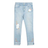 Light Blue Flower Decorated Jeans