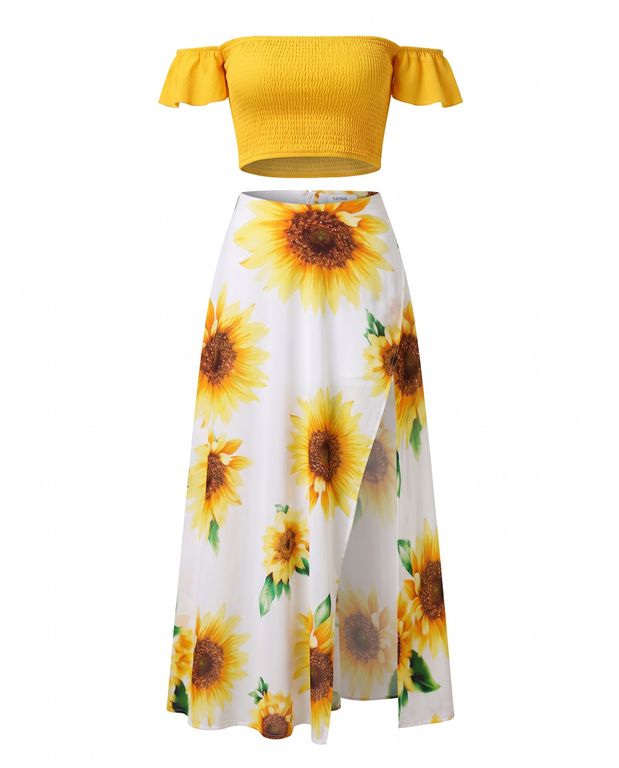 2 Piece Women’s Skirt + Crop Top